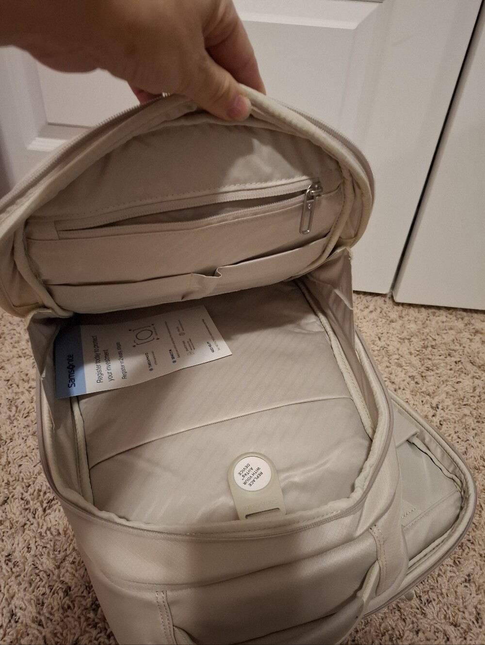 Samsonite Cream-Colored Commuter Backpack - Picture 7 of 10